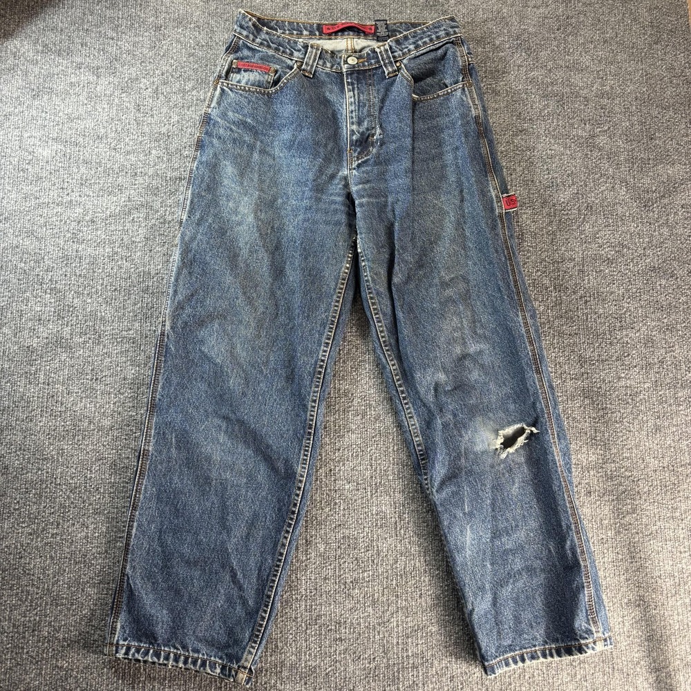 U.S. Polo Assn. Jeans Mens 30x30 Blue Relaxed Straight Leg Distressed Denim